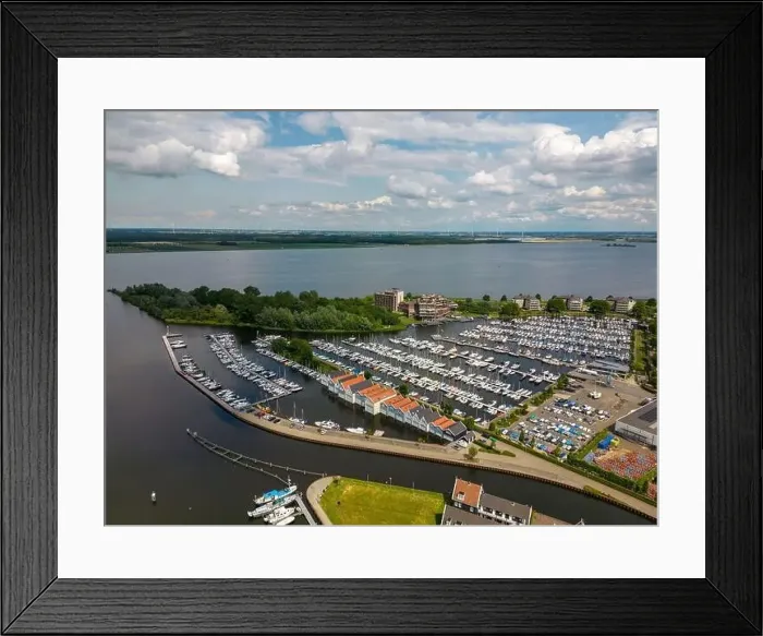 Framed Print : Aerial drone photo of the marina in Huizen at the randmeren in the Netherlands Framed Print : Aerial drone photo of the marina in Huizen at the randmeren in the Netherlands