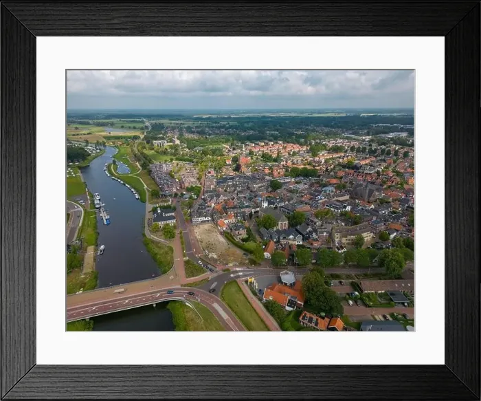 Framed Print : Aerial drone photo of the dutch town Ommen in Overijssel, the Netherlands Framed Print : Aerial drone photo of the dutch town Ommen in Overijssel, the Netherlands