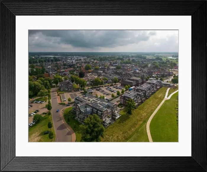 Framed Print : Aerial drone photo of the dutch town Ommen in Overijssel, the Netherlands Framed Print : Aerial drone photo of the dutch town Ommen in Overijssel, the Netherlands
