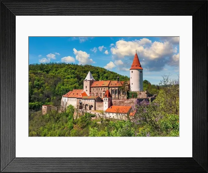 Framed Print : Aerial view of castle Krivoklat in Czech republic Framed Print : Aerial view of castle Krivoklat in Czech republic