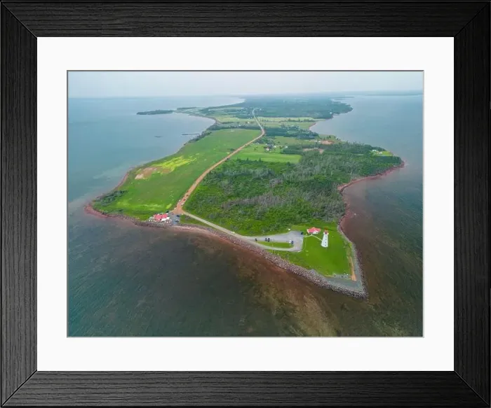 Framed Print : Aerial view of Point prim lighthouse PEI, Canada Framed Print : Aerial view of Point prim lighthouse PEI, Canada