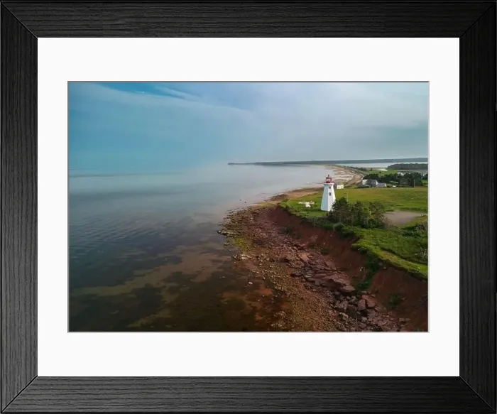 Framed Print : Prince Edward Island, the East Point Lighthouse aerial view Framed Print : Prince Edward Island, the East Point Lighthouse aerial view