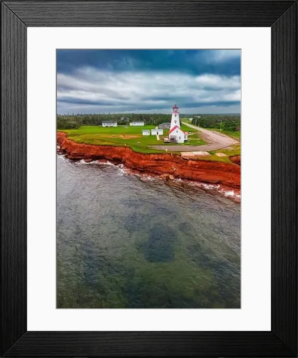Framed Print : Prince Edward Island, the East Point Lighthouse aerial view Framed Print : Prince Edward Island, the East Point Lighthouse aerial view