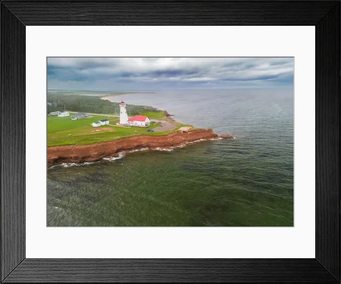 Framed Print : Prince Edward Island, the East Point Lighthouse aerial view Framed Print : Prince Edward Island, the East Point Lighthouse aerial view
