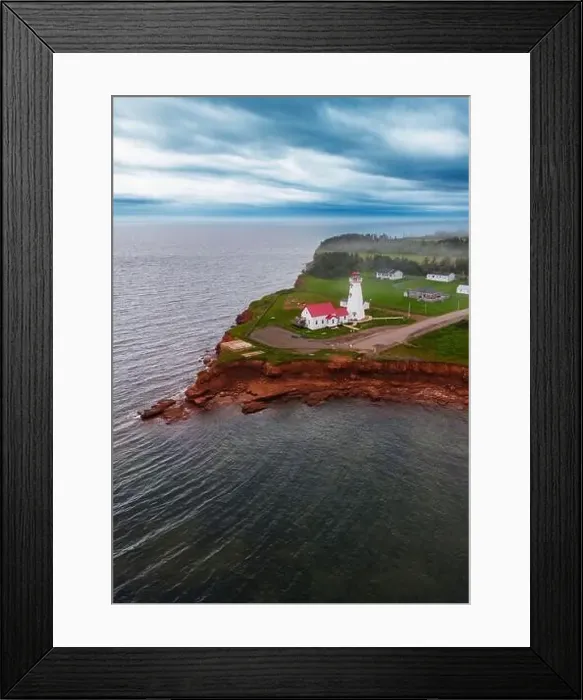 Framed Print : Prince Edward Island, the East Point Lighthouse aerial view Framed Print : Prince Edward Island, the East Point Lighthouse aerial view