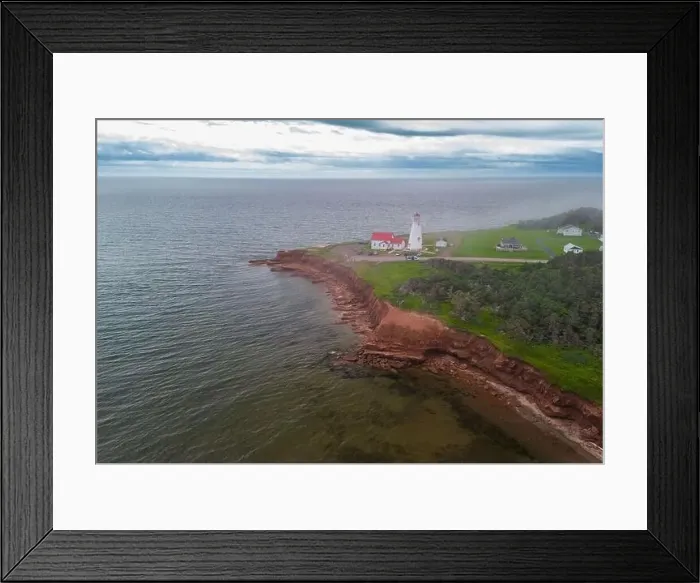 Framed Print : Prince Edward Island, the East Point Lighthouse aerial view Framed Print : Prince Edward Island, the East Point Lighthouse aerial view