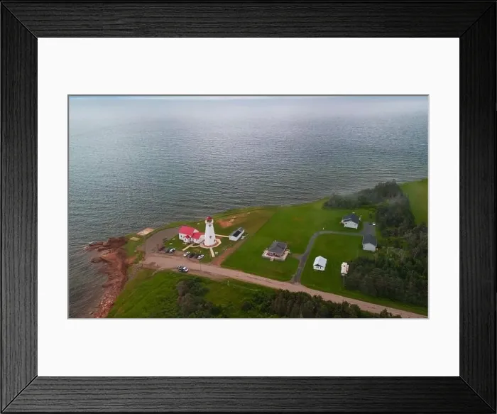 Framed Print : Prince Edward Island, the East Point Lighthouse aerial view Framed Print : Prince Edward Island, the East Point Lighthouse aerial view
