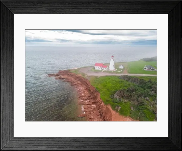 Framed Print : Prince Edward Island, the East Point Lighthouse aerial view