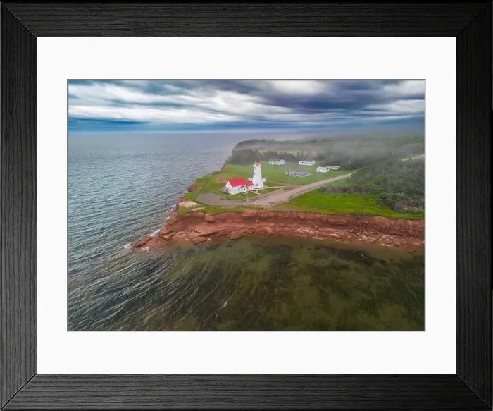 Framed Print : Prince Edward Island, the East Point Lighthouse aerial view Framed Print : Prince Edward Island, the East Point Lighthouse aerial view