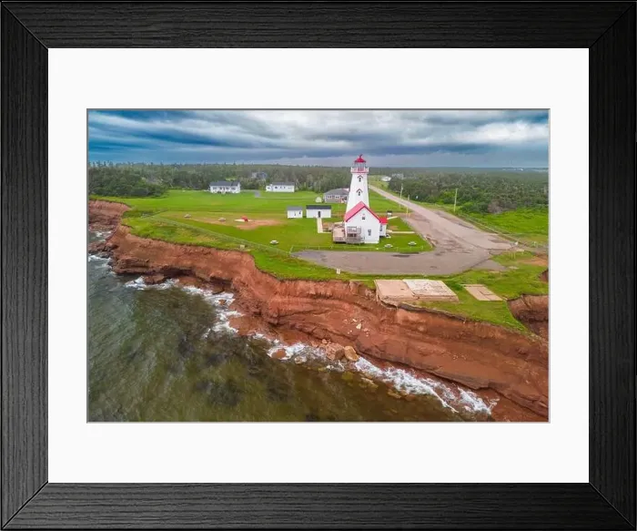 Framed Print : Prince Edward Island, the East Point Lighthouse aerial view