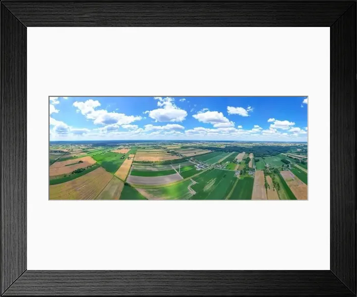 Framed Print : Aerial view of pastures and farmlands Beautiful French countryside with green fields and meadows Framed Print : Aerial view of pastures and farmlands Beautiful French countryside with green fields and meadows