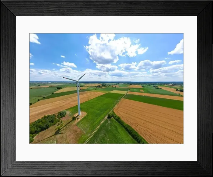 Framed Print : Panoramic view of wind farm or wind park Framed Print : Panoramic view of wind farm or wind park