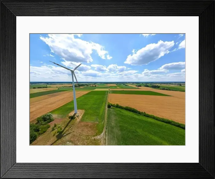 Framed Print : Panoramic view of wind farm or wind park Framed Print : Panoramic view of wind farm or wind park