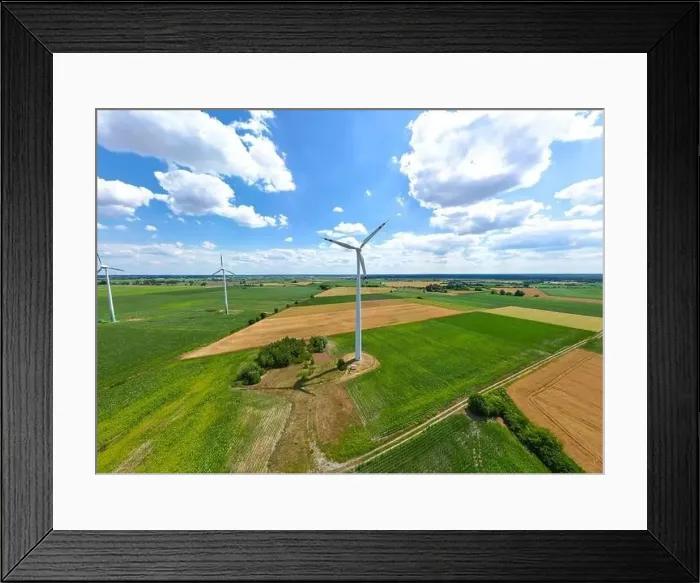 Framed Print : Panoramic view of wind farm or wind park Framed Print : Panoramic view of wind farm or wind park