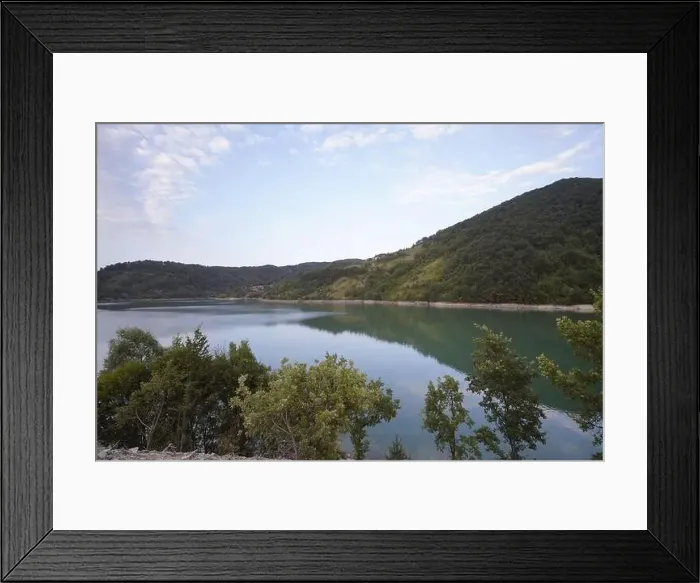 Framed Print : Aerial view od huge river and dam, barrage Framed Print : Aerial view od huge river and dam, barrage