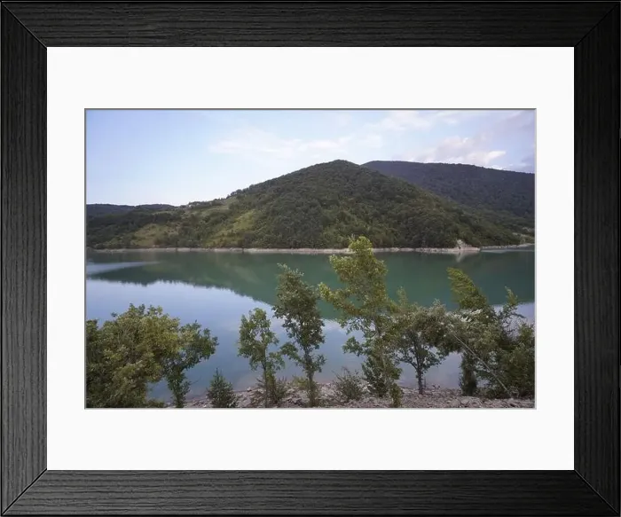 Framed Print : Aerial view od huge river and dam, barrage Framed Print : Aerial view od huge river and dam, barrage