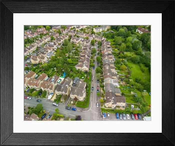 Framed Print : Bath, UK, July 28, 2023: Aerial Drone view over Rockliffe Road Framed Print : Bath, UK, July 28, 2023: Aerial Drone view over Rockliffe Road