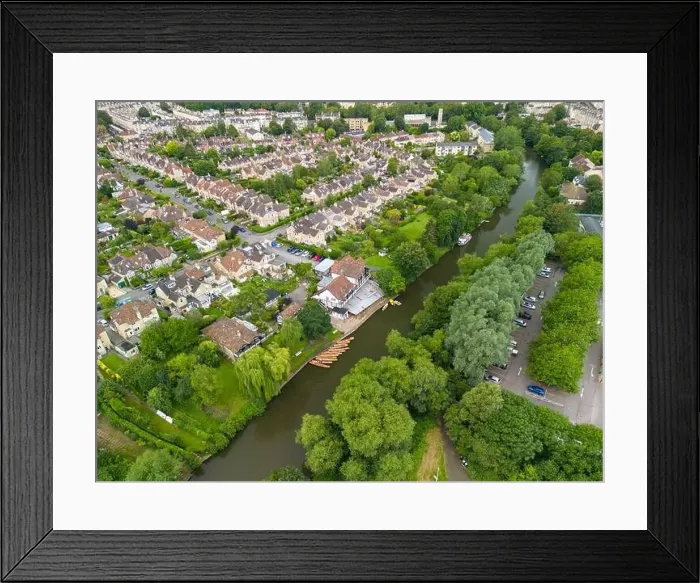Framed Print : Aerial Drone View of The Bath Boating Station, situated on the River Avon, just outside the centre of Bath Framed Print : Aerial Drone View of The Bath Boating Station, situated on the River Avon, just outside the centre of Bath