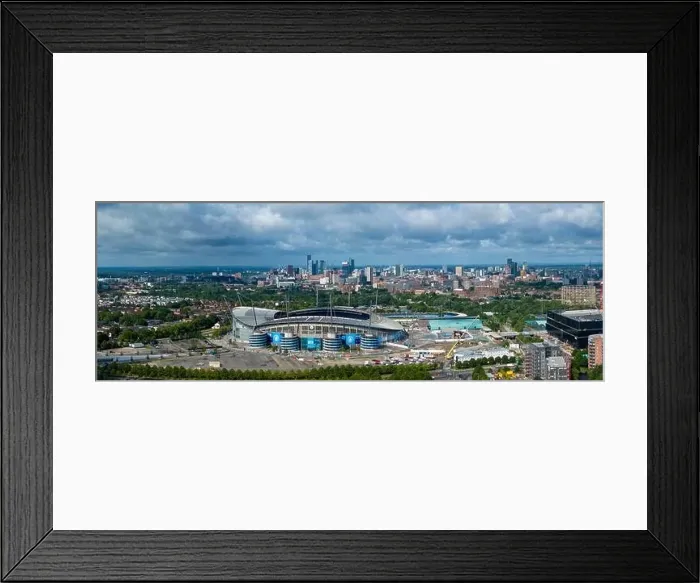 Framed Print : Etihad Stadium, Manchester City Panoramic View Framed Print : Etihad Stadium, Manchester City Panoramic View