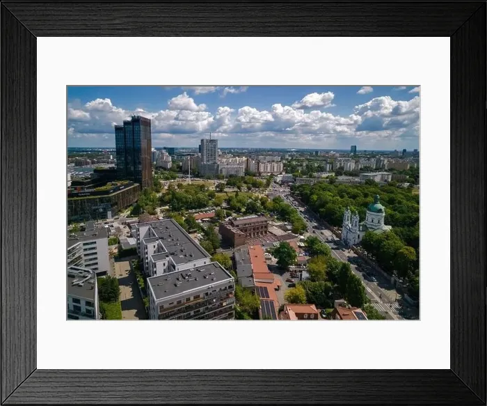 Framed Print : Warsaw, drone, bird view, aerial Framed Print : Warsaw, drone, bird view, aerial
