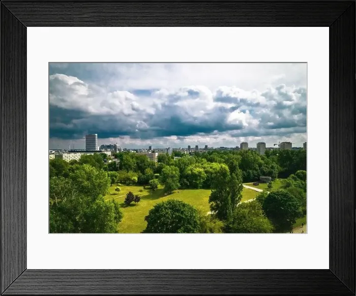 Framed Print : Warsaw, drone, bird view, aerial