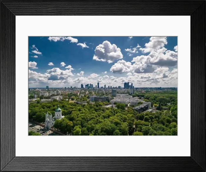 Framed Print : Warsaw, drone, bird view, aerial Framed Print : Warsaw, drone, bird view, aerial