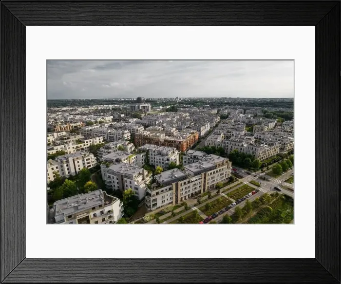 Framed Print : Warsaw, drone, bird view, aerial Framed Print : Warsaw, drone, bird view, aerial