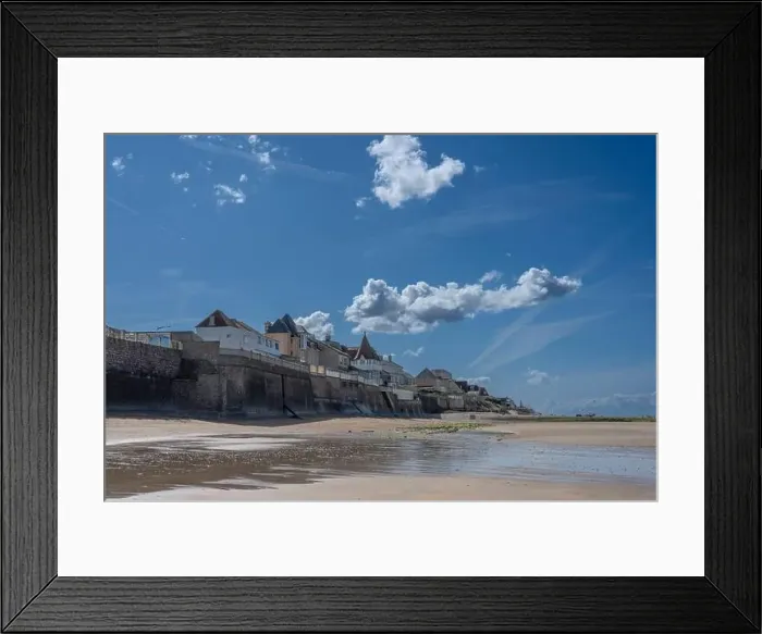 Framed Print : View of the sea and the jetty from the beach at sunset Framed Print : View of the sea and the jetty from the beach at sunset