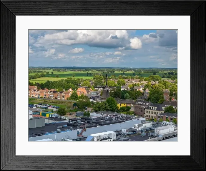 Framed Print : Aerial drone photo of the old dutch windmill in the town named Olst in Overijssel, the Netherlands Framed Print : Aerial drone photo of the old dutch windmill in the town named Olst in Overijssel, the Netherlands