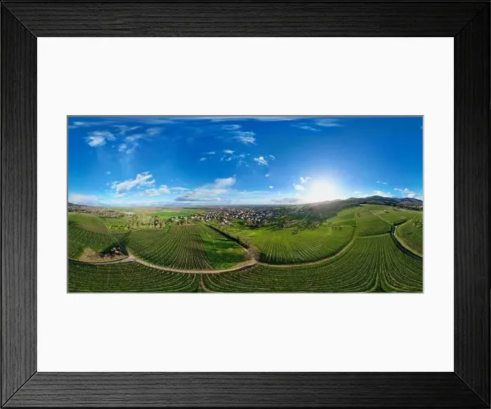 Framed Print : 360 panorama aerial drone view above the Uffholtz Framed Print : 360 panorama aerial drone view above the Uffholtz
