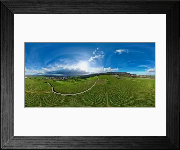 Framed Print : 360 panorama aerial drone view above the Uffholtz Framed Print : 360 panorama aerial drone view above the Uffholtz