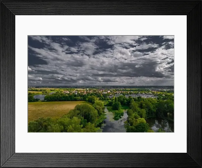Framed Print : Warsaw, drone, bird view, aerial