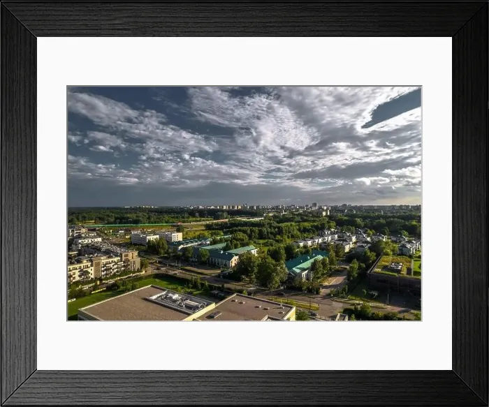 Framed Print : Warsaw, drone, bird view, aerial Framed Print : Warsaw, drone, bird view, aerial