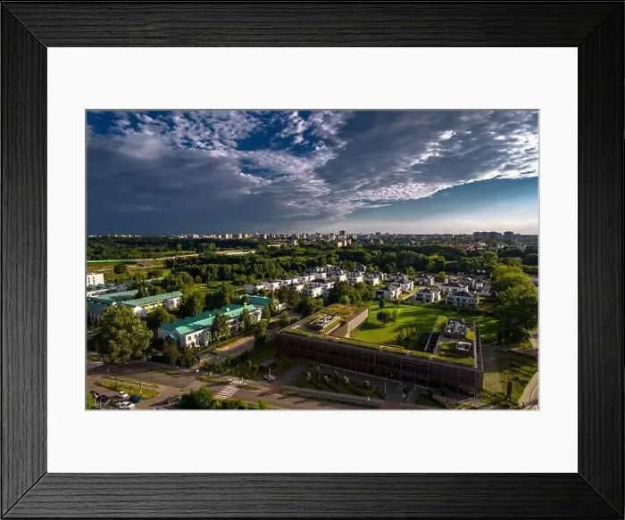 Framed Print : Warsaw, drone, bird view, aerial Framed Print : Warsaw, drone, bird view, aerial