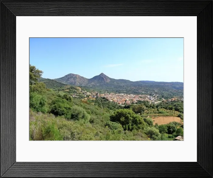 Framed Print : Aerial photo of Loceri village in Sardinia in Italy Framed Print : Aerial photo of Loceri village in Sardinia in Italy