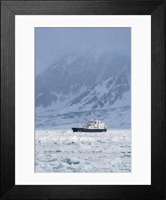 Framed Print : Ship cruising through the ice in Svalbard Framed Print : Ship cruising through the ice in Svalbard