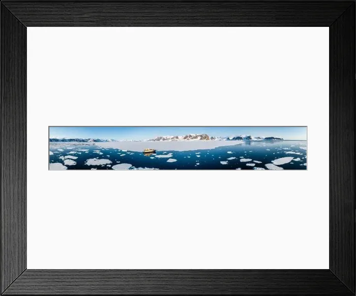 Framed Print : Ship cruising through the ice in Svalbard Framed Print : Ship cruising through the ice in Svalbard