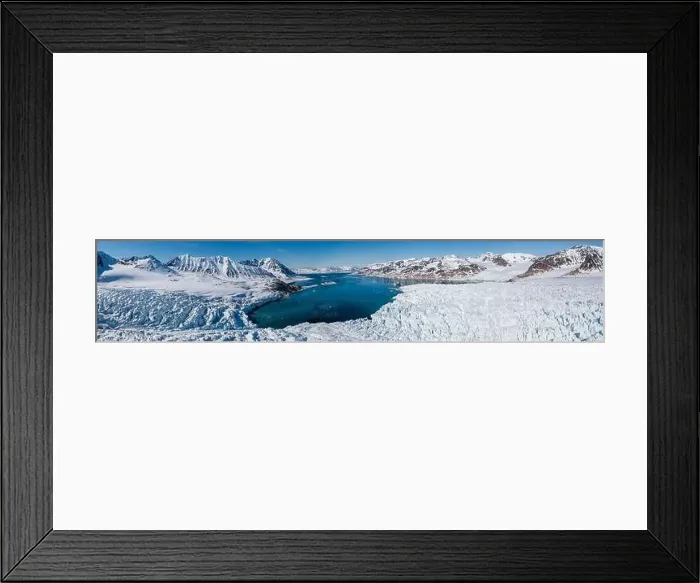Framed Print : Drone shot of glacier in Svalbard Framed Print : Drone shot of glacier in Svalbard