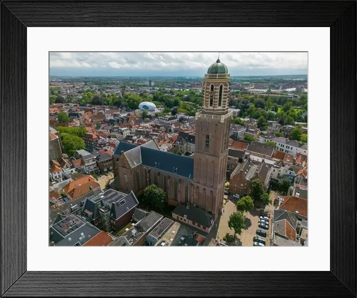 Framed Print : Aerial drone photo of the church in Zwolle Framed Print : Aerial drone photo of the church in Zwolle