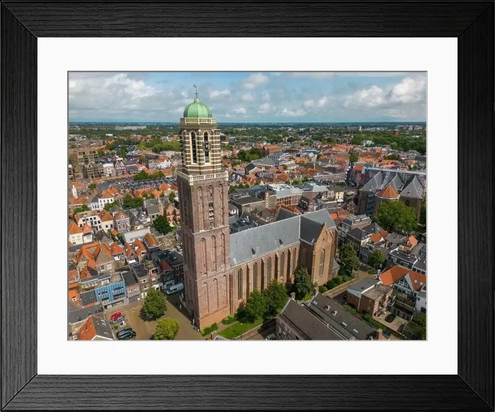 Framed Print : Aerial drone photo of the church in Zwolle Framed Print : Aerial drone photo of the church in Zwolle
