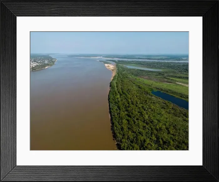 Framed Print : Aerial view of the huge river Framed Print : Aerial view of the huge river