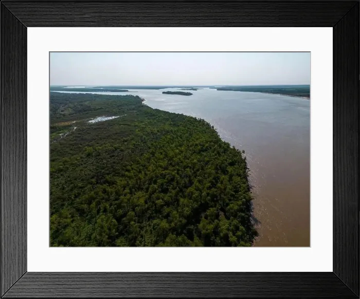 Framed Print : Aerial view of the huge river Framed Print : Aerial view of the huge river