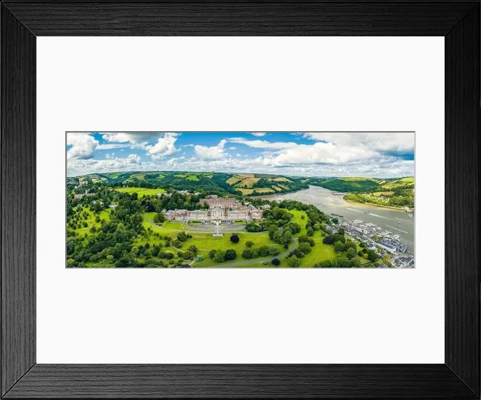 Framed Print : Britannia Royal Naval College from a drone, Dartmouth, Devon, England Framed Print : Britannia Royal Naval College from a drone, Dartmouth, Devon, England