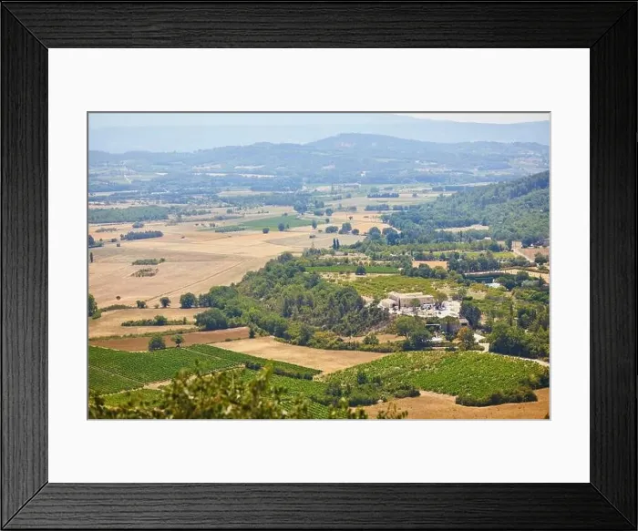 Framed Print : Aerial scenic Mediterranean landscape with cypresses, olive trees and vineyards in Provence, Southern France Framed Print : Aerial scenic Mediterranean landscape with cypresses, olive trees and vineyards in Provence, Southern France