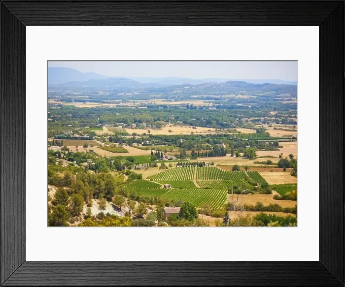 Framed Print : Aerial scenic Mediterranean landscape with cypresses, olive trees and vineyards in Provence, Southern France Framed Print : Aerial scenic Mediterranean landscape with cypresses, olive trees and vineyards in Provence, Southern France