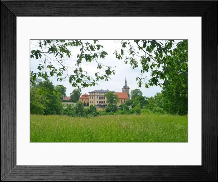 Framed Print : Ettersburg, Germany palace view from the meadow Framed Print : Ettersburg, Germany palace view from the meadow