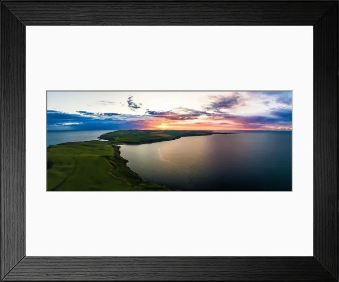 Framed Print : Sunset over Mull of Galloway Lighthouse from a drone, Mainland Scotland, UK Framed Print : Sunset over Mull of Galloway Lighthouse from a drone, Mainland Scotland, UK