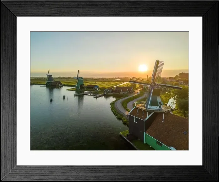 Framed Print : Aerial drone photo of the Zaanse Schans Framed Print : Aerial drone photo of the Zaanse Schans