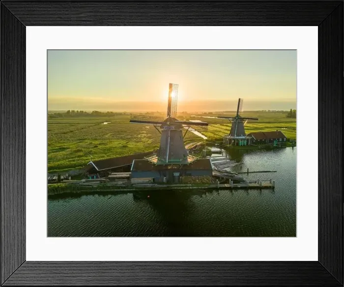 Framed Print : Aerial drone photo of the Zaanse Schans Framed Print : Aerial drone photo of the Zaanse Schans