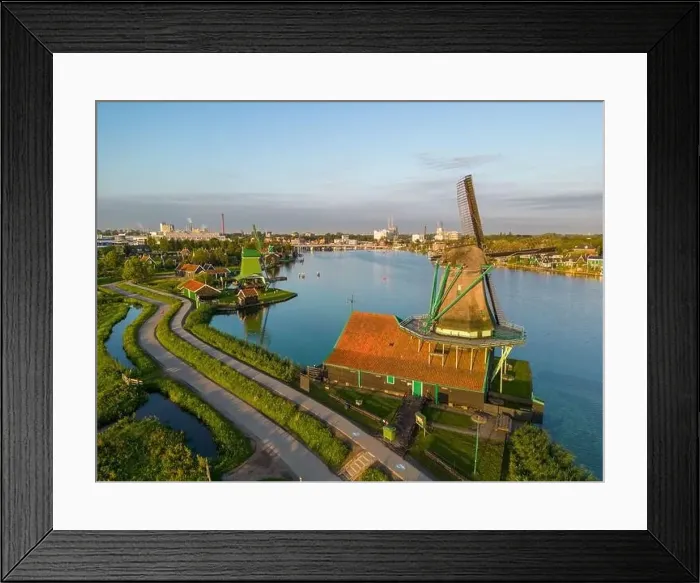 Framed Print : Aerial drone photo of the Zaanse Schans Framed Print : Aerial drone photo of the Zaanse Schans